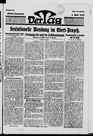 Der Tag vom 04.04.1925