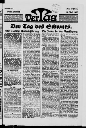 Der Tag vom 13.05.1925