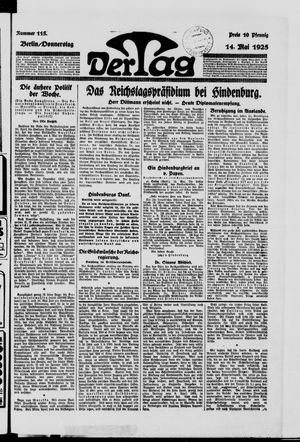 Der Tag vom 14.05.1925