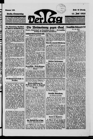 Der Tag vom 11.06.1925