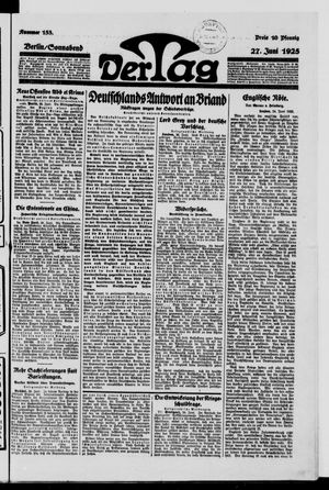 Der Tag vom 27.06.1925