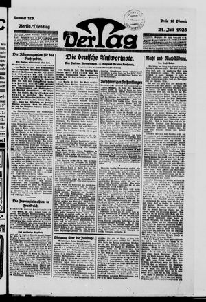 Der Tag vom 21.07.1925