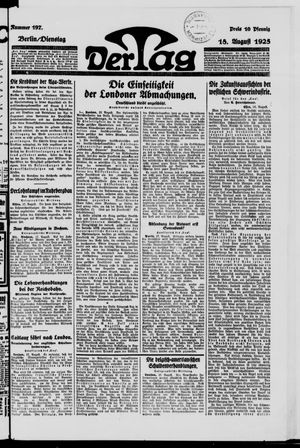 Der Tag vom 18.08.1925