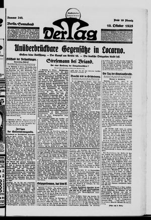 Der Tag vom 10.10.1925