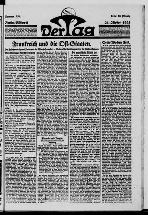 Der Tag on Oct 21, 1925