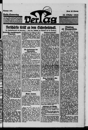Der Tag vom 22.10.1925