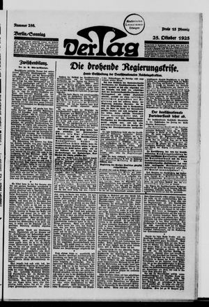 Der Tag on Oct 25, 1925
