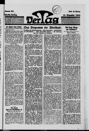 Der Tag vom 18.12.1925