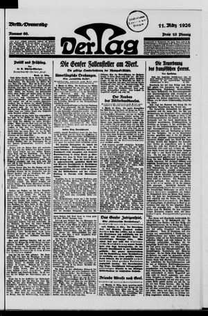 Der Tag vom 11.03.1926