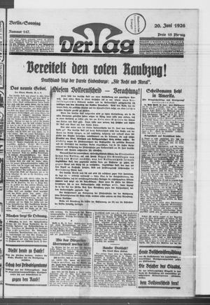 Der Tag vom 20.06.1926