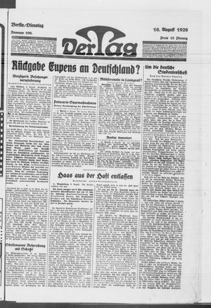 Der Tag vom 10.08.1926