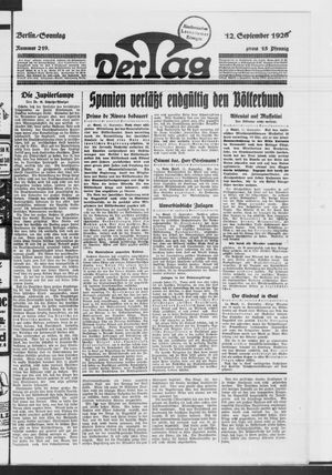 Der Tag vom 12.09.1926