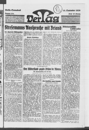Der Tag vom 18.09.1926