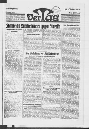 Der Tag vom 29.10.1926