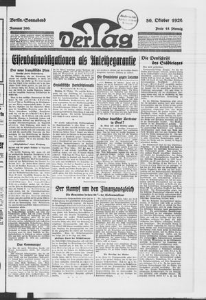 Der Tag vom 30.10.1926