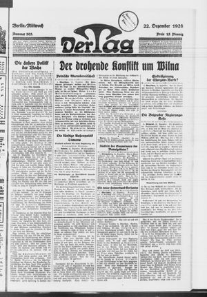 Der Tag vom 22.12.1926