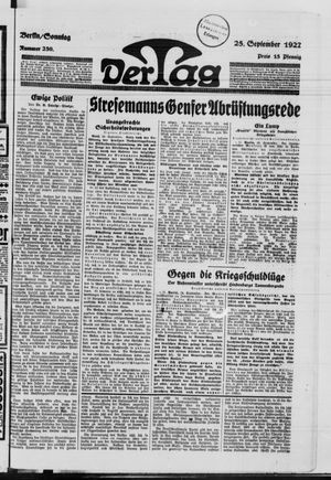 Der Tag on Sep 25, 1927