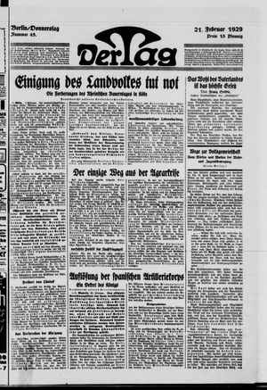 Der Tag vom 21.02.1929