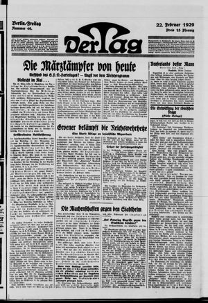 Der Tag vom 22.02.1929