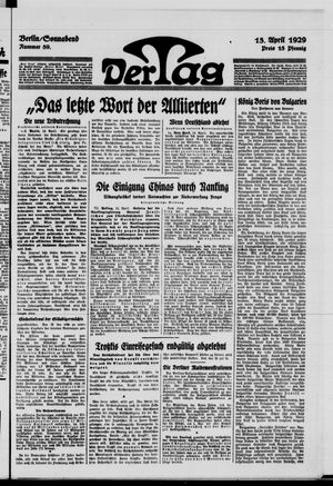 Der Tag vom 13.04.1929