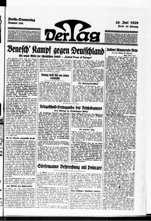Der Tag vom 20.06.1929