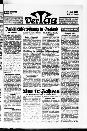 Der Tag vom 03.07.1929