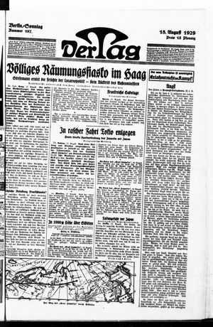 Der Tag vom 18.08.1929