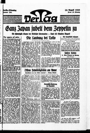 Der Tag vom 20.08.1929