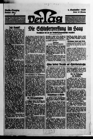 Der Tag vom 01.09.1929