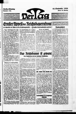 Der Tag vom 10.09.1929