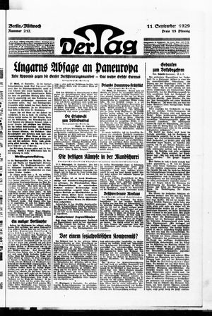 Der Tag vom 11.09.1929