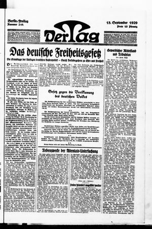 Der Tag vom 13.09.1929