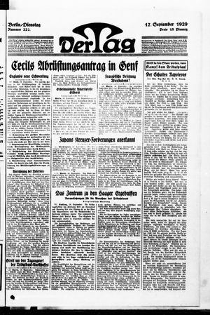 Der Tag vom 17.09.1929