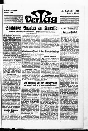 Der Tag vom 18.09.1929