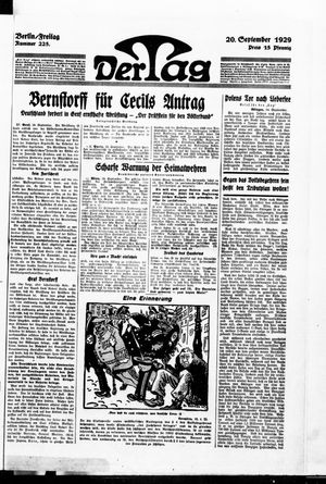 Der Tag vom 20.09.1929