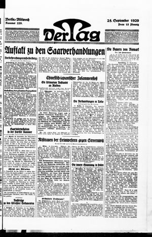Der Tag vom 25.09.1929