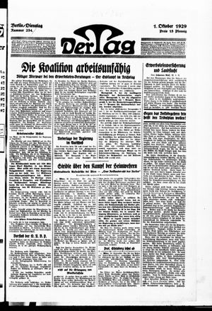 Der Tag vom 01.10.1929