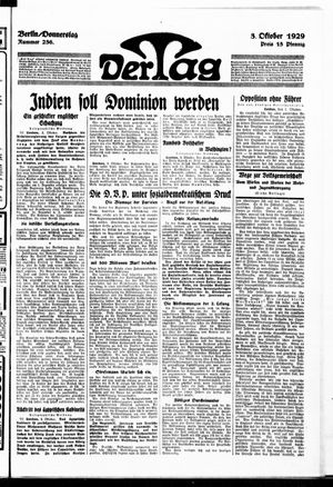 Der Tag vom 03.10.1929