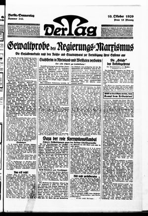 Der Tag vom 10.10.1929