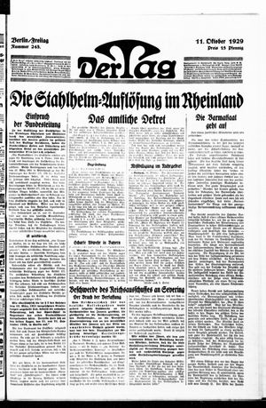 Der Tag vom 11.10.1929