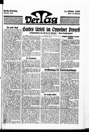 Der Tag vom 13.10.1929