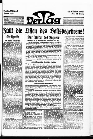 Der Tag vom 16.10.1929
