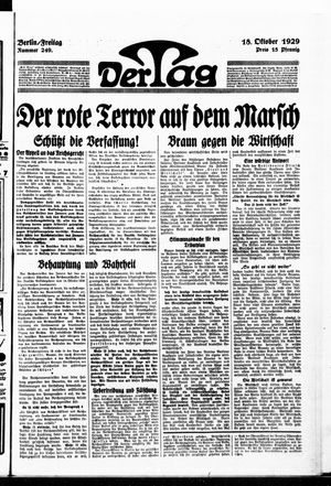 Der Tag vom 18.10.1929