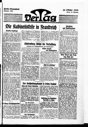 Der Tag vom 26.10.1929