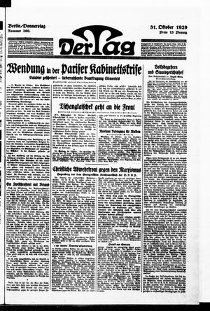 Der Tag vom 31.10.1929