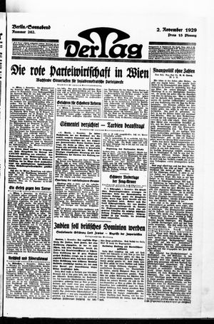 Der Tag vom 02.11.1929