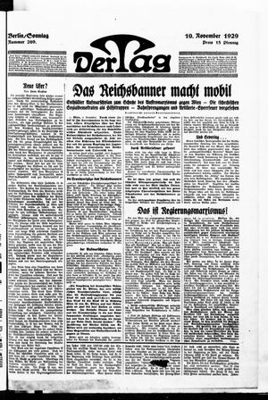 Der Tag vom 10.11.1929