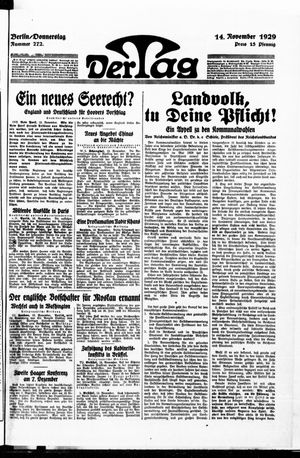 Der Tag vom 14.11.1929