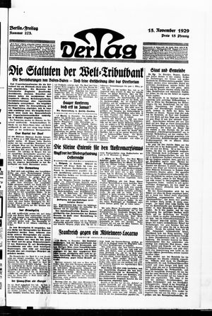 Der Tag vom 15.11.1929