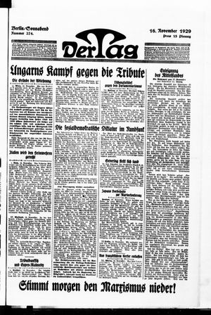 Der Tag vom 16.11.1929